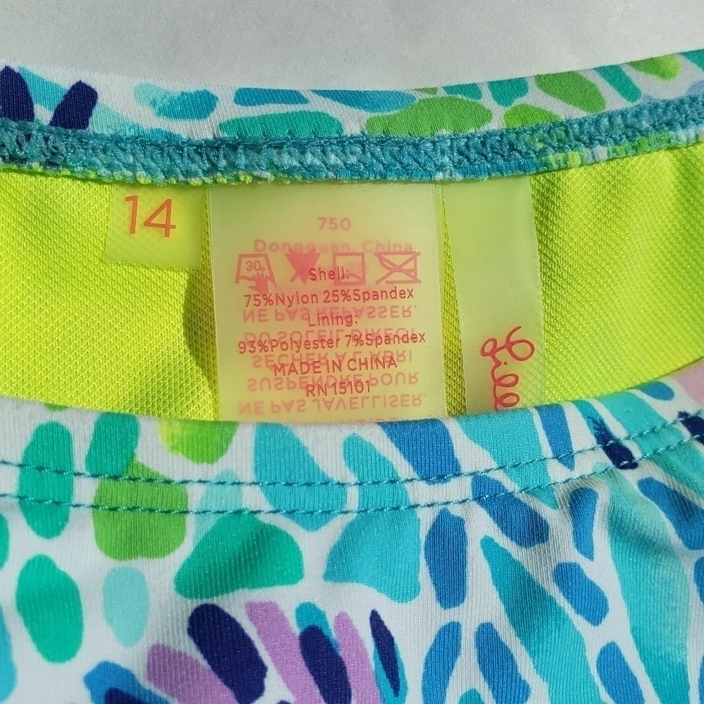 Lilly Pulitzer Pico High Cut Bottoms blue Ibiza open water new with tag size 14